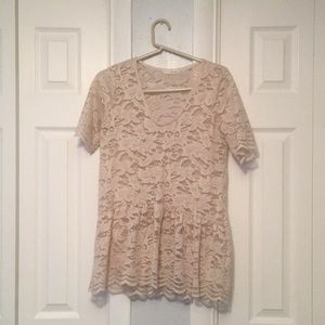 Cream Lace shirt blouse